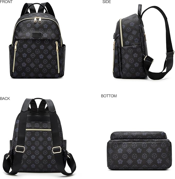 Makes Mini Backpack for Women, Stylish Daypack Purse Handbag Small Casual Daily Travel Bag, Lady Girls Gifts for Work School, 2pcs Sets