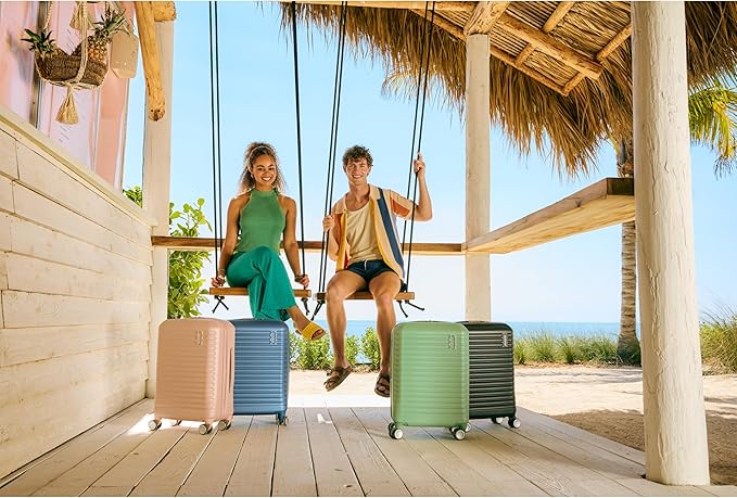 American Tourister Stratum 3.0 Carry-On Spinner, Airline Approved, Durable Hardside Luggage, Expands 1.5", RightHeight™ Adjustable Handle, Elemental Blue