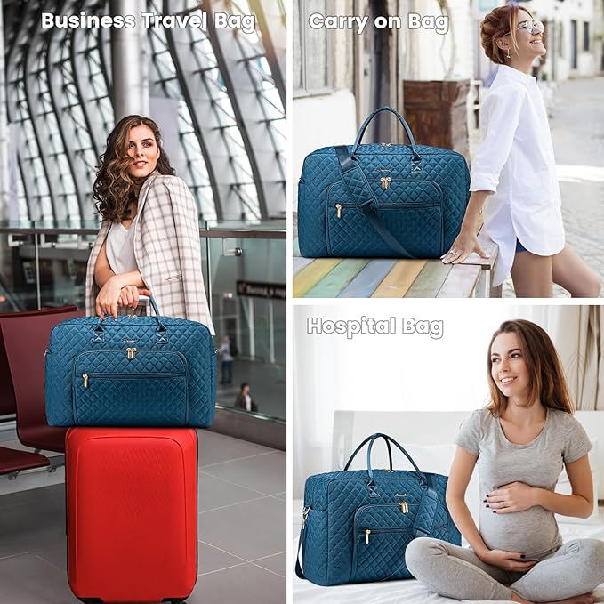 LOVEVOOK Travel Duffle Bag - Women's Weekender Carry On Overnight Laptop & Gym Bag With Toiletry/Shoe Pocket, Hospital Labor Bag