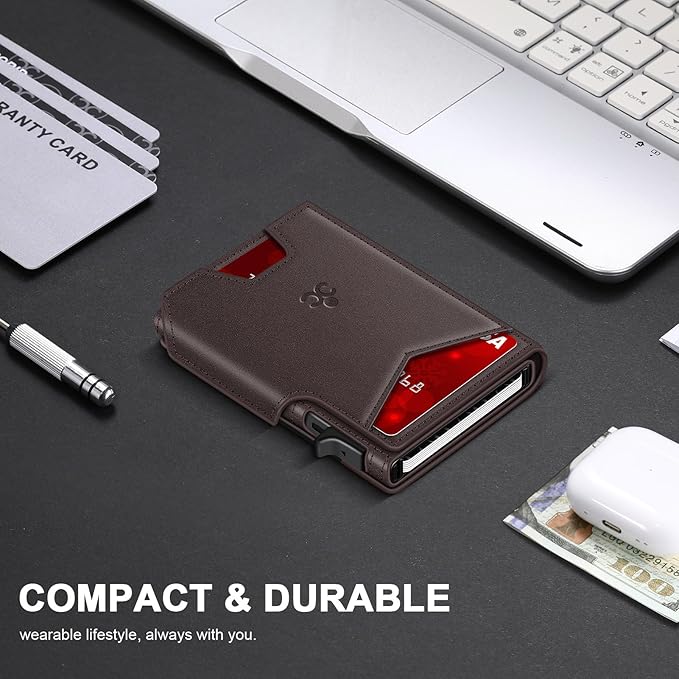 SEMORID Wallet for Men Wallet with Slim Pop Up Card Holder 9-13 Cards, Bifold Minimalist Smart Wallet RFID Blocking Credit Card Holder with ID Window & Stretchable Cash Slot