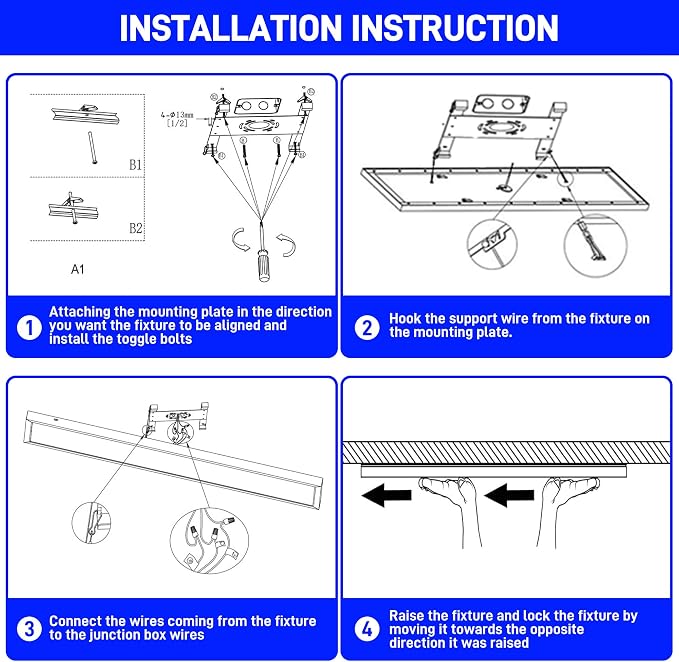 hykolity 1x4 LED Flat Panel Light,4800LM,3CCT 3000K/4000K/5000K | 48W Dimmable Edge-Lit Ceiling Fixture,Built-in Driver,Surface Flush Mount Light for Kitchen,Garage,Office,Workshop,2 Pack