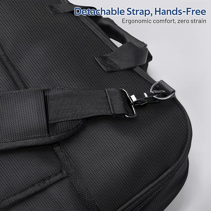 MISSLO Carry On Garment Bags for Travel with Shoe Compartment 42'' Suit Travel Bags for Men Heavy duty Fabric Luggage Hanging Bag for Clothes Suit Carrier with Shoulder Strap for Business Trips, Black