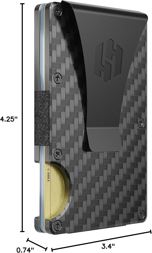 Hayvenhurst Wallet For Men - Reinvented Design Men's Wallet - Slim, Minimalistic & Seamless, Blocks RFID Scanners with a Money Clip (Carbon Fiber)