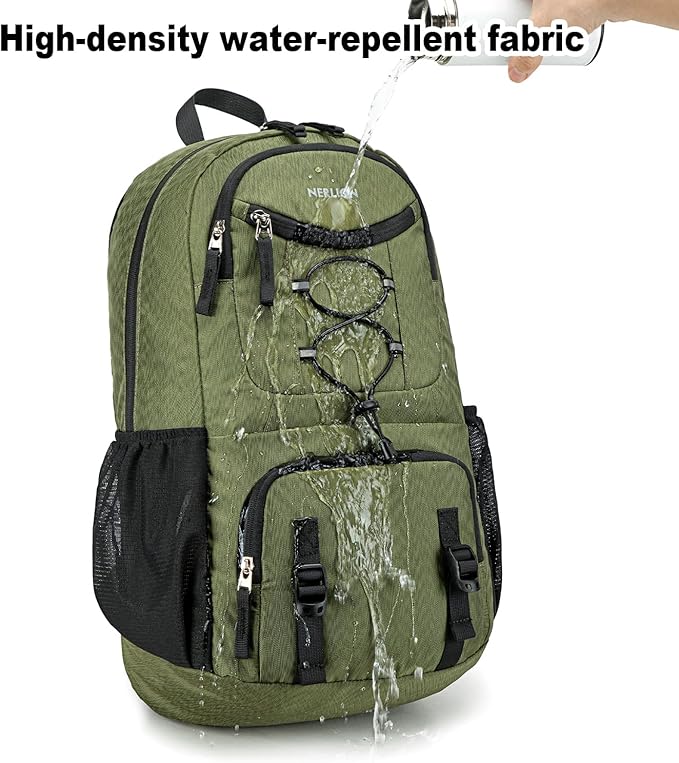 Nerlion Lightweight Foldable 35L Hiking Backpack Travel Backpack for Men Women Camping Waterproof Outdoor Hiking Daypack Backpack Green