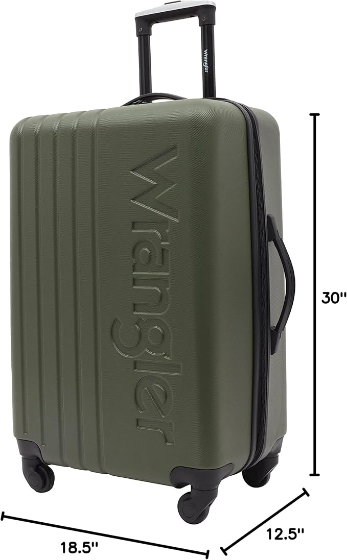 Wrangler Quest Luggage Set, Olive Green, 3 Piece Set (30"/26"/22")
