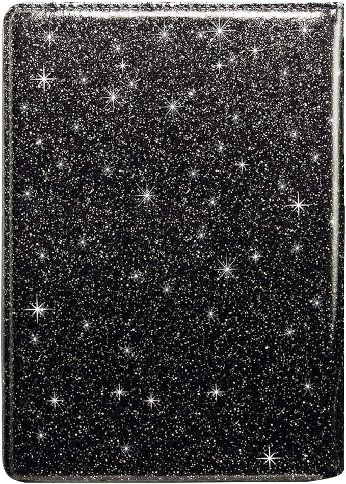 Passport Holder Cover,Traveling Passport Case Glitter Cute Passport Wallet for Women,Black Glitter