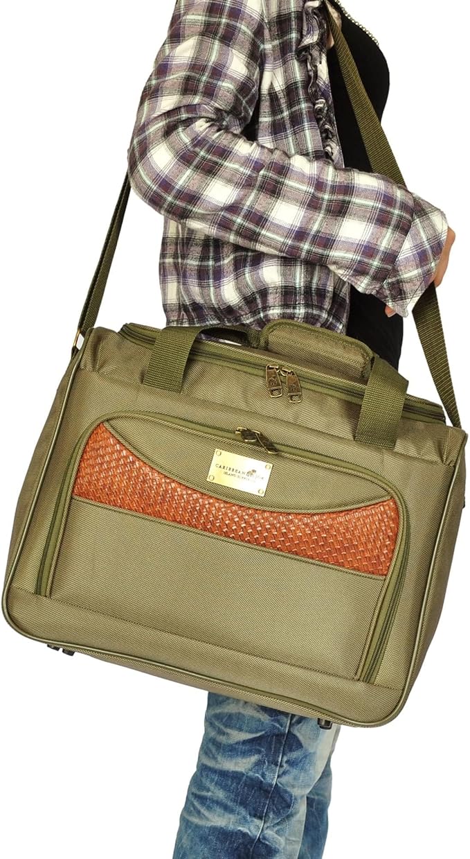 Pathfinder Softside Carry-On Bag for Men, Overnight Weekender Tote 16 Inch Olive