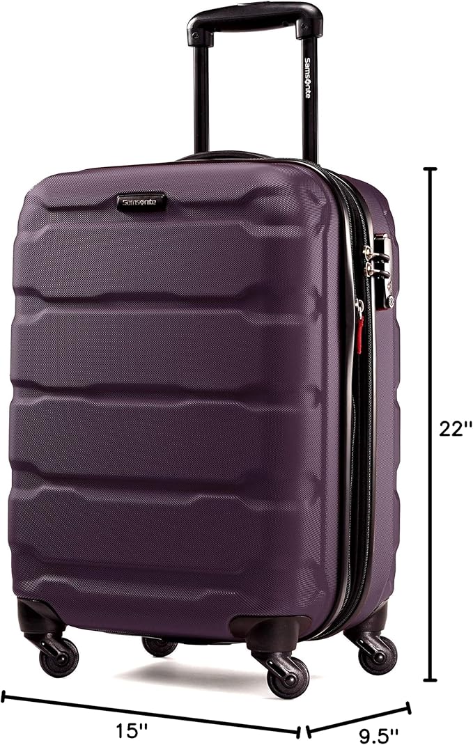 Samsonite Omni PC Hardside Expandable Luggage with Spinner Wheels, Purple, Carry-On 20-Inch