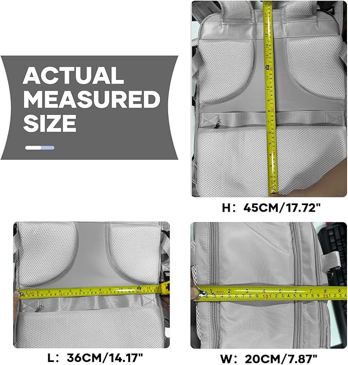 coowoz Large Travel Backpack Carry On for Women Man Gym Backpacks with Laptop Compartment Mochila de Viaje Teacher Personal Item Backpack Rucksack Airplane Accessories Must Haves Grey
