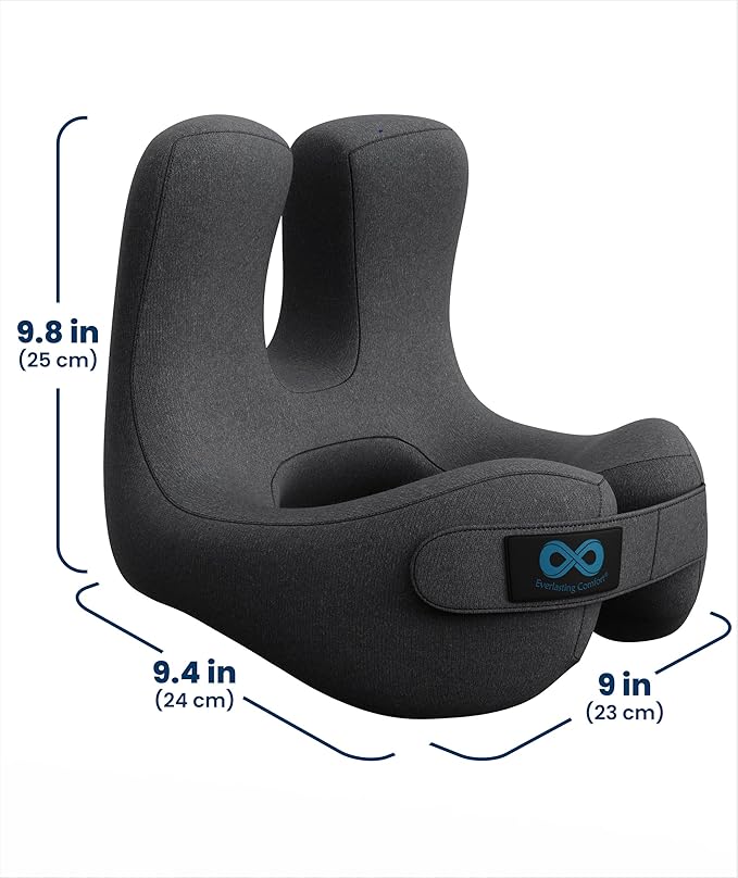Everlasting Comfort Upgraded Neck Pillow for Airplanes – Memory Foam Travel Headrest for Flying – Portable Multi-Position Travel Pillows with 360°Support – Long Flight Essentials for Sleep & Home Use