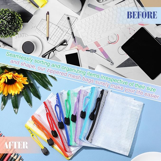 Jetec 32 Pcs Mesh Zipper Bags Toy Storage Bikini Organizer Bag Bolsas Para Guardar Trajes De Bano Waterproof Zipper Reusable Pouch Puzzle Multipurpose for Storage Office(Sweet Color,5.1 x 4.1 Inch)