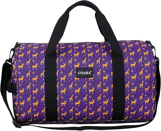 Kids Duffle Bag Overnight Bags for Boys and Girls Weekender Sleepover Carry-On Tote for Traveling Gym Sport Dance (Elks)