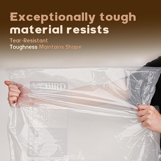 15 Jumbo Size Vacuum Bags for Clothes Storage,Space Saver for Luggage Packing and Moving,Vacuum Sealed Bags for Clothing, Bedding, Blankets and Comforters