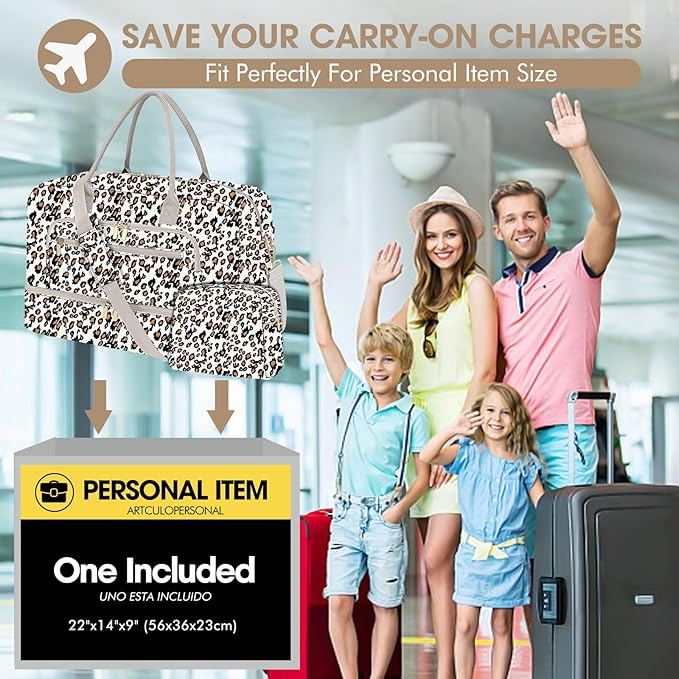 Travel Duffle Bag Weekender for Women - Carry-On Overnight Personal Item Bag with Shoe Compartment & Wet Pocket Large Weekend Tote Bags with Toiletry Hospital Bags for Labor and Delivery