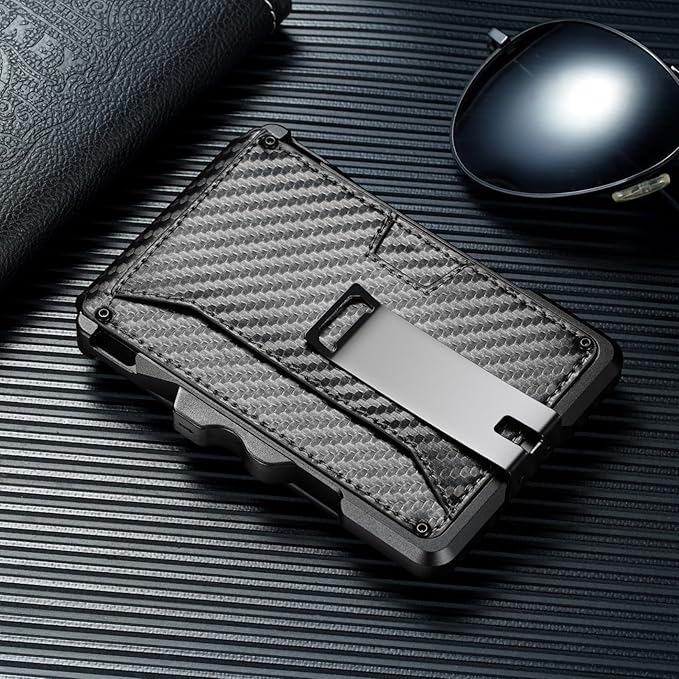 furid Smart Wallet For Men Slim: Rfid Minimalist Pop Up Wallets with Money Clip Metal Credit Card Holder - Gifts for Husband Father at Birthday Anniversary