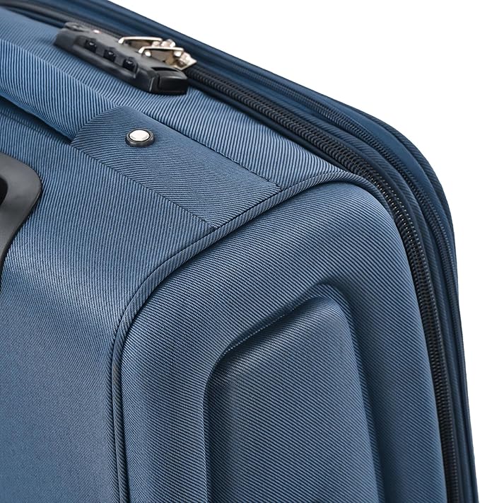 Softside Luggage Sets 3 Piece - 20" Carry-On, 24” & 28” Checked Luggage Set, Expandable Luggage Lightweight Suitcase with Spinner Wheels & TSA Lock for Family Extended Travel (Dark Blue)