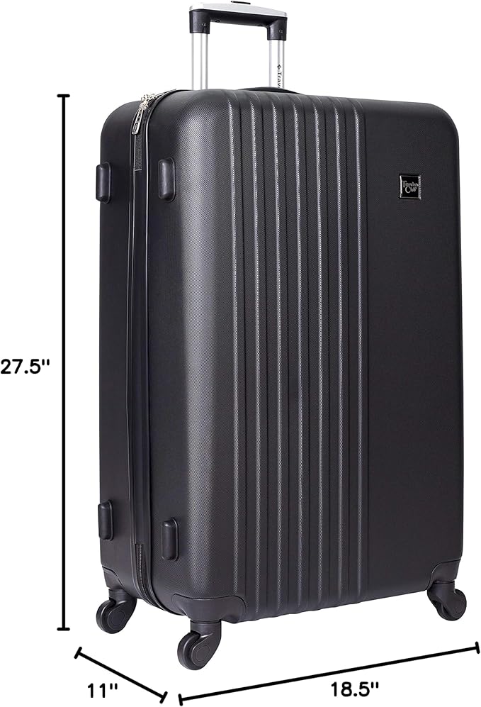 Travelers Club Cosmo Luggage, Black-2 Piece Set (28"/20")