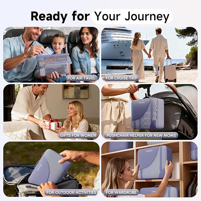 11 Set / 9 Set Packing Cubes for Travel,Gifts for Women Mom Kids,TSA Approved Bags for Makeup, Cosmetic, Toiletry, Organizers for Suitcase Carry On,Cruise Essentials Airplane Accessories,Purple Gray
