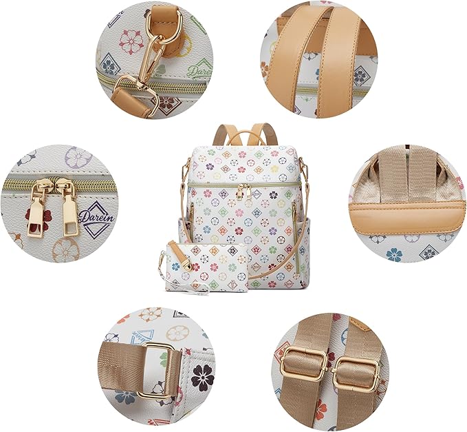 Makes Backpack Purse for Women PU Leather Travel Satchel Handbag Convertible Design Bag with Purse