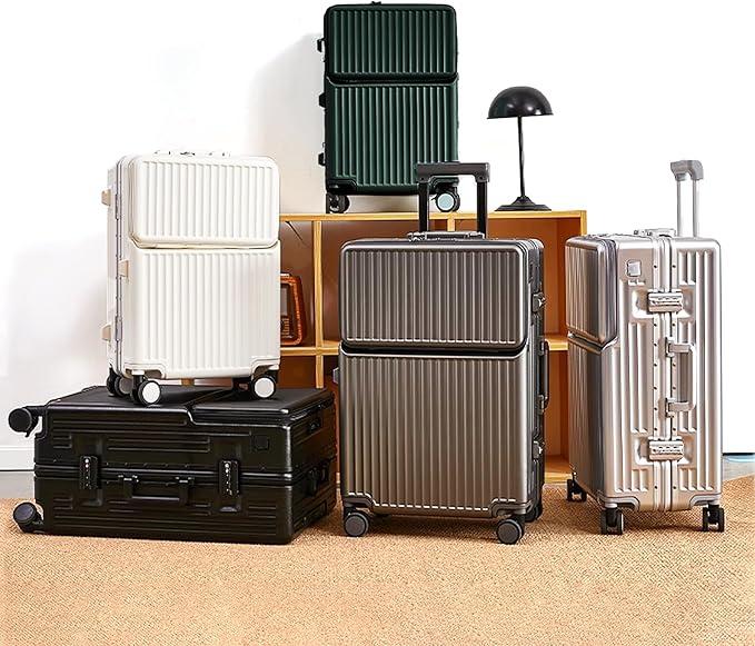 Carry on suitcase Zipperless Luggage,Polycarbonate Aluminum Hard Shell, Expandable Carry-On Suitcase with Spinner Wheels, 26 Inch Cabin