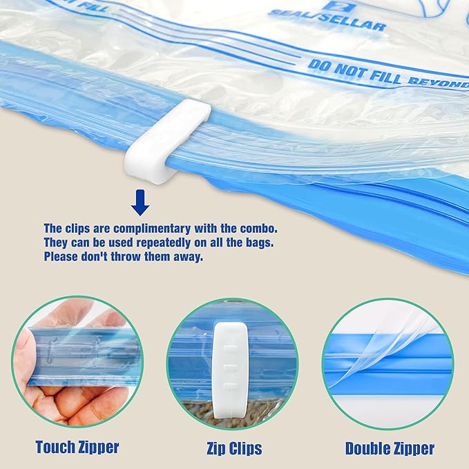 Travel Zipper Storage Bags,Travel Essentials Roll Compression Bags for Cruise Luggage Accessories, 5 Luggase Size 5 Carryon Size (10 pack)