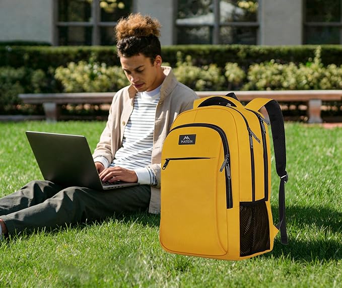 MATEIN Travel Laptop Backpack, Sturdy Anti Theft College School Backpack for Girls Boys, Water Resistant 15.6 Inch Computer Daypack Student BookBag Gift for Women and Men