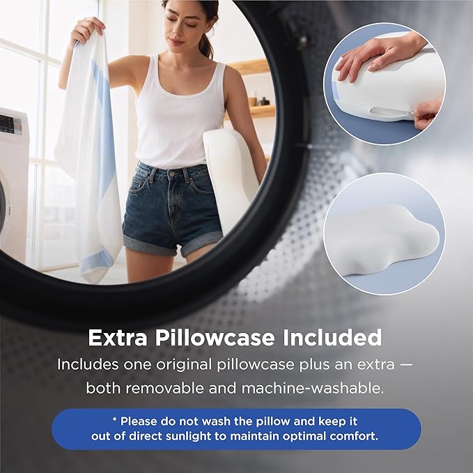 Bedsure Cervical Neck Pillow - Ergonomic Memory Foam Pillows for Side & Back Sleepers, Orthopedic Shape Gently Supports Head & Neck, Shoulder Pain Relief for Deeper Sleep Cloud Pillow