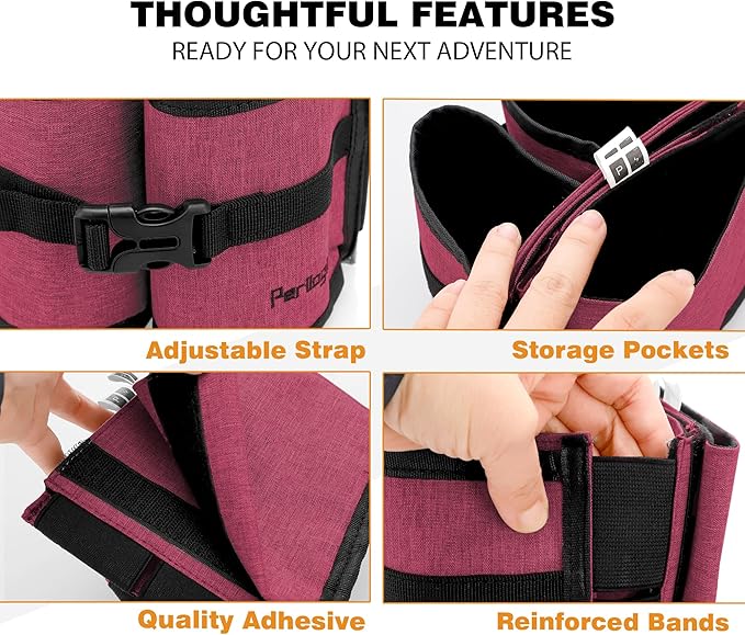 Luggage Cup Holder Attachment. Hands-Free Beverage Carrier for Coffee Mugs and Bottles, Fits Suitcase and Roll-On Handles. Must-Have Travel Accessory, Ideal Gift for Travelers and Flight Attendants.