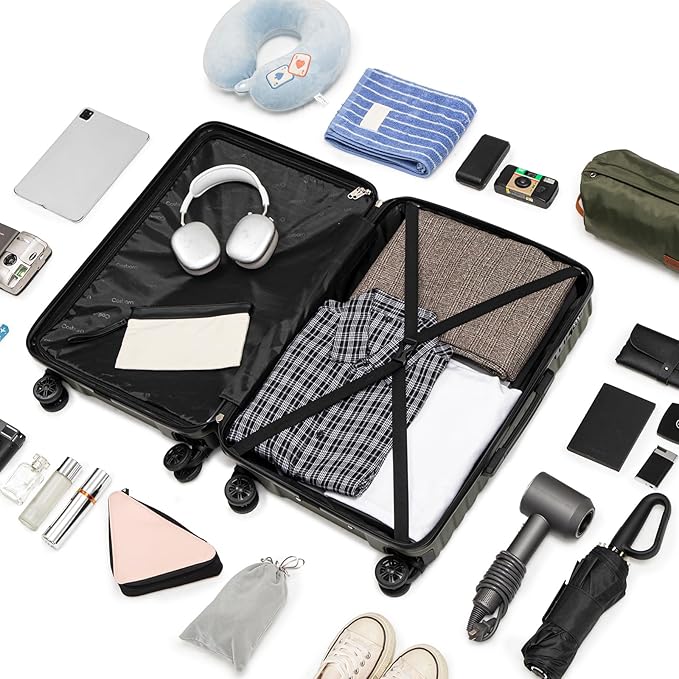Luggage Sets 5 Piece Suitcases with Wheels, Suitcase Set ABS Hard Case Luggage with Spinner Wheels Durable Travel Luggage