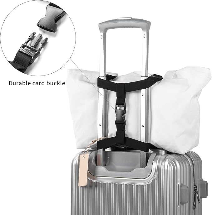Luggage Straps Bag Bungee for Luggage, High Elastic Suitcase Adjustable Belt Bag Bungees with Buckles (Black/Blue)