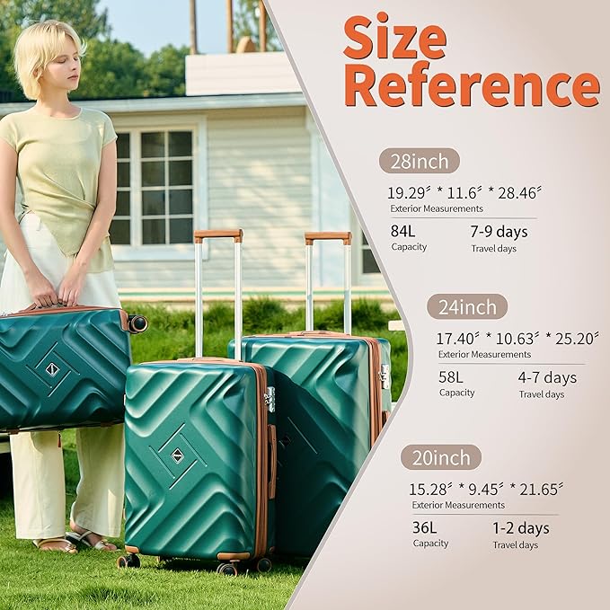 10 piece Luggage Set Expandable Suitcase 22x14x9 Airline Approved Carry on, ABS Hard Case Suitcases with Spinner Wheels,TSA Lock