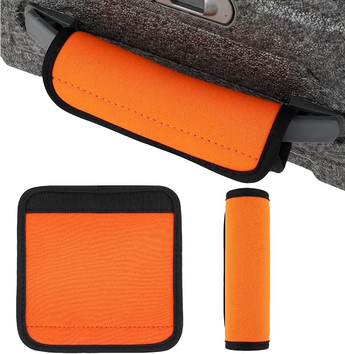 2Pack Luggage Handle Wrap for Suitcase Travel Essential Bright Orange Color Soft Luggage Identifiers for Suitcases Neoprene Material Comfortable Suitcase Handle Wraps for Traveling