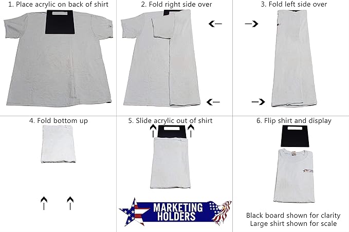 Marketing Holders Shirt Folding Board 8" x 10" Laundry Organizer for Fashion Boutiques Shirt Painting Art Sporting Good Stores Compact Convenient Innovative Modern Home Use Lightweight Clear
