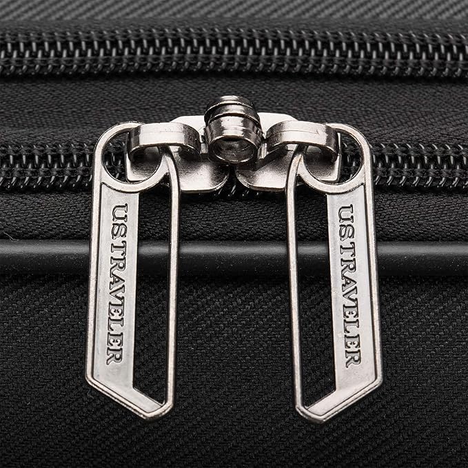 U.S. Traveler Aviron Bay Expandable Softside Luggage with Spinner Wheels, Black, 2-Piece Set