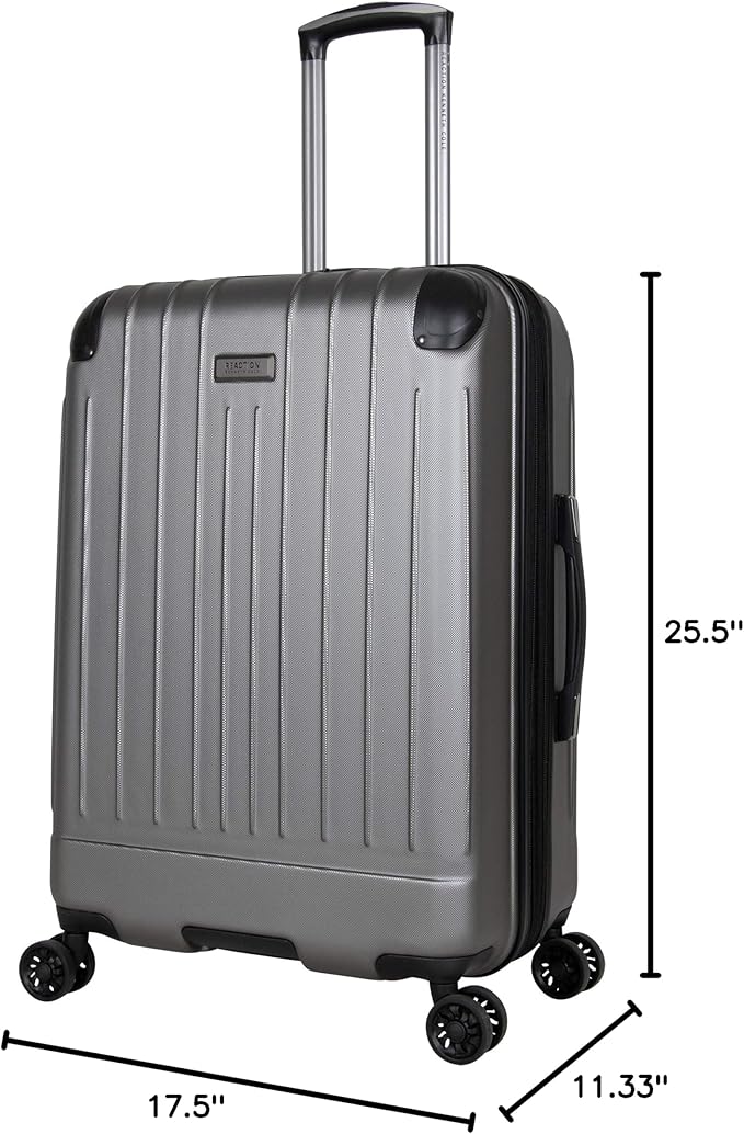 Kenneth Cole Reaction Flying Axis 24" Hardside Expandable 8-Wheel Spinner Check-Size Luggage, Silver