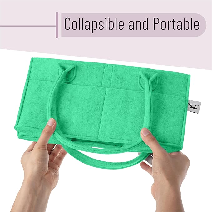 Mr. Pen- Baby Diaper Caddy Organizer, 1 Pack, Green, Baby Caddy Organizer with Handle, Compact Size, Collapsible & Portable