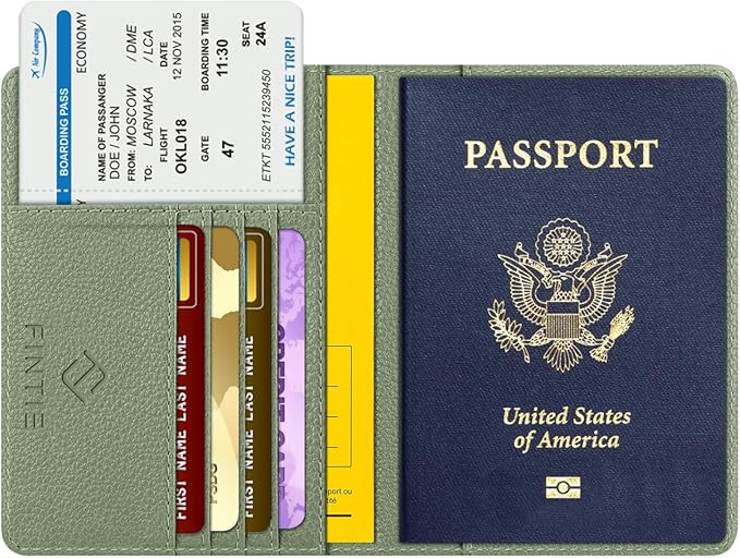 FINTIE Passport Holder, Slim Travel Wallet RFID Blocking Card Case Cover Passport Cover Protector Essentials with Credit Card Slots for Women/Men | Slim, RFID Blocking, Card Case Cover, Essentials, Credit Card Slots