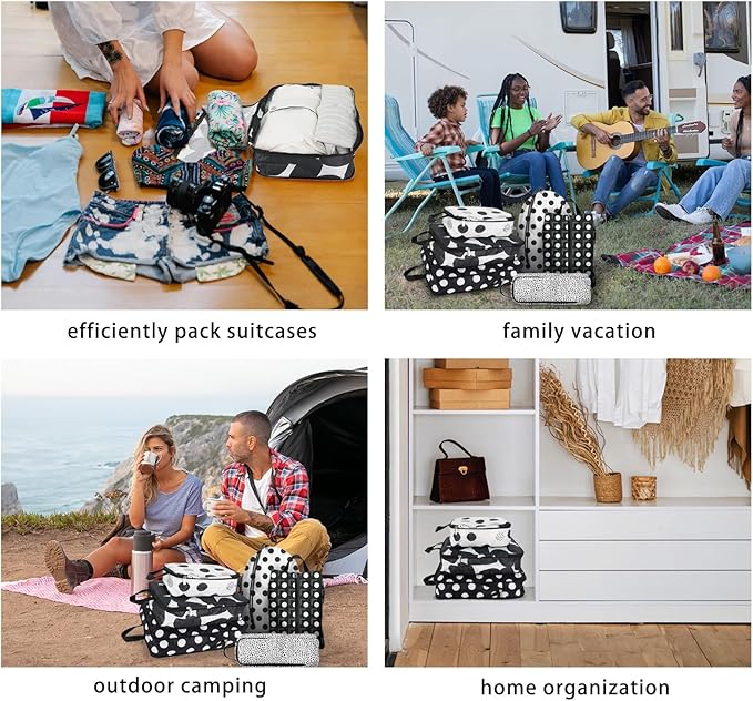 6 Pcs Compression Packing Cubes for Travel, Waterproof Luggage Organizer Washable Storage Bags Set - Packaging Cubes for Backpack Travel and Carry-Ons