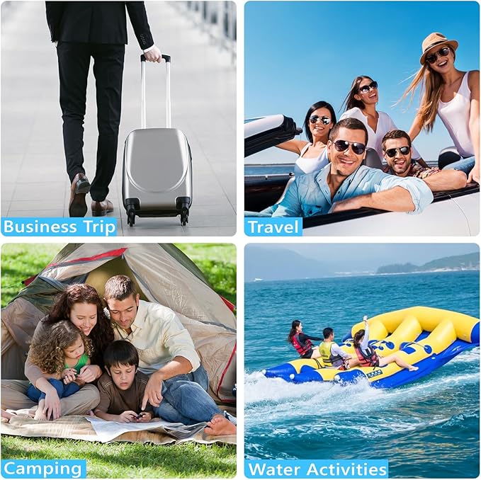 2PC Professional Vacuum Bags for Travel, Dobaly IP67 Reusable Vacuum Compression Bags for Suitcases and Backpack Space Saver Vacuum Bags Lightweight&Durable(2 Large No Pump)
