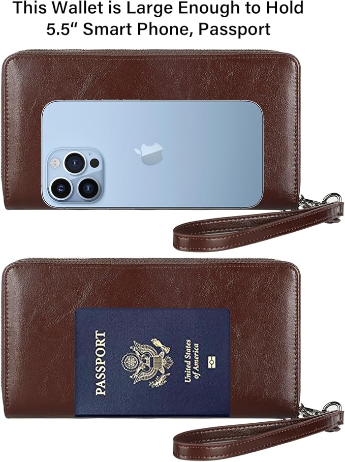 Lavemi Small Compact Women Wallet RFID Blocking Genuine Leather Bifold Purse with ID Windows