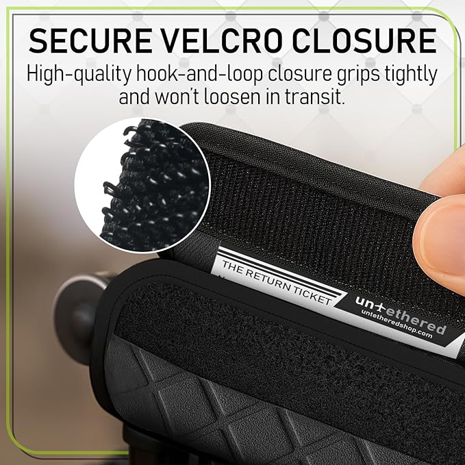 Untethered Luggage Handle Wraps (4-Pack) | Padded Suitcase Handle Covers with Diamond-Grip Design – Comfortable Neoprene Travel Handle Wraps for Luggage, Bags & Suitcases. (4-Pack | Black)
