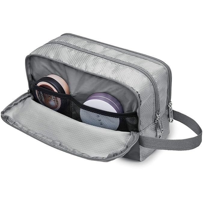 Toiletry Bag for Men Hanging Dopp Kit Water Resistant Shaving Bag Small Toiletry Bag for Traveling (Grey)