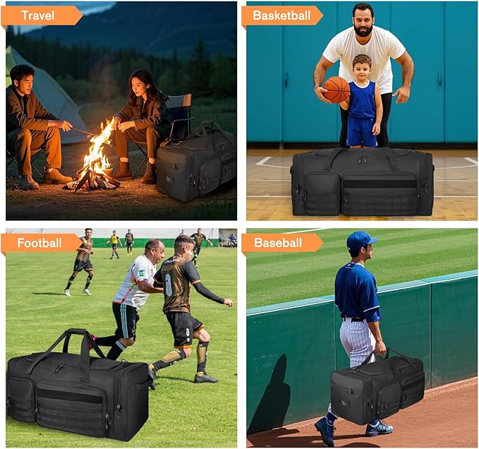 Goloni 130L Heavy Duty Large Duffle Equipment Bag,Catchers Gear Bag with Shoe Compartment,Baseball Duffle Bag