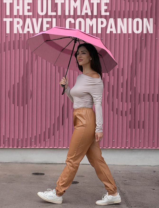 REPEL Windproof Travel Umbrella - Compact & Withstands Winds up to 85MPH , Strongest Premium Auto Folding Umbrella for Rain and Sun - Durable, Light & Portable for Women & Men , Fits Backpack & Cars