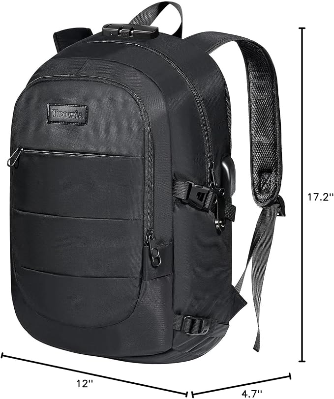 Tzowla 35 Liter Anti Theft Backpack with Giant Tumbler Holder Pocket and Lock,15.6 Inch Laptop Backpack