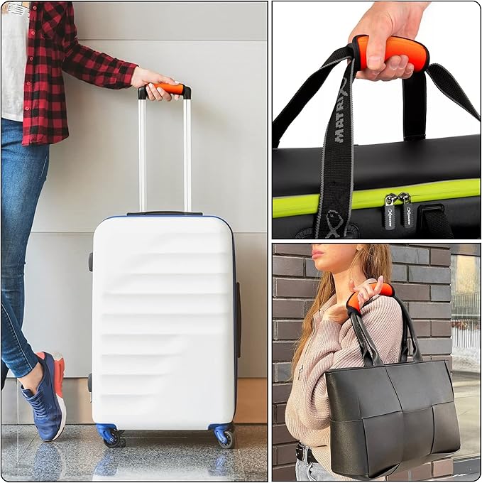 6 Pack Luggage Handle Wrap, Luggage Handle Wraps for Suitcase, Bright Orange Luggage Tags, Suitcase Tags identifiers for Travel Accessories