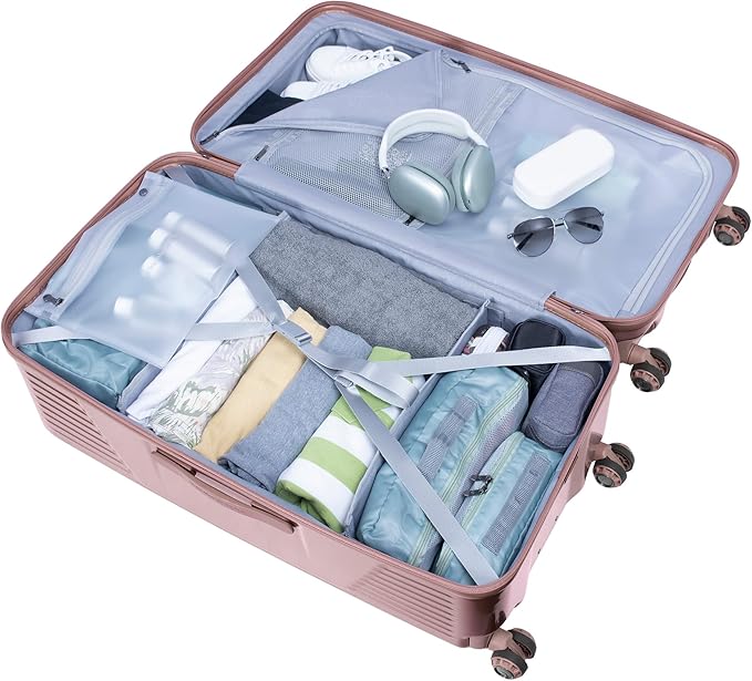 Traveler's Choice Ultimax II Polycarbonate Hardside Luggage with Spinner Wheels, Rose Pink, 31-Inch Large Trunk