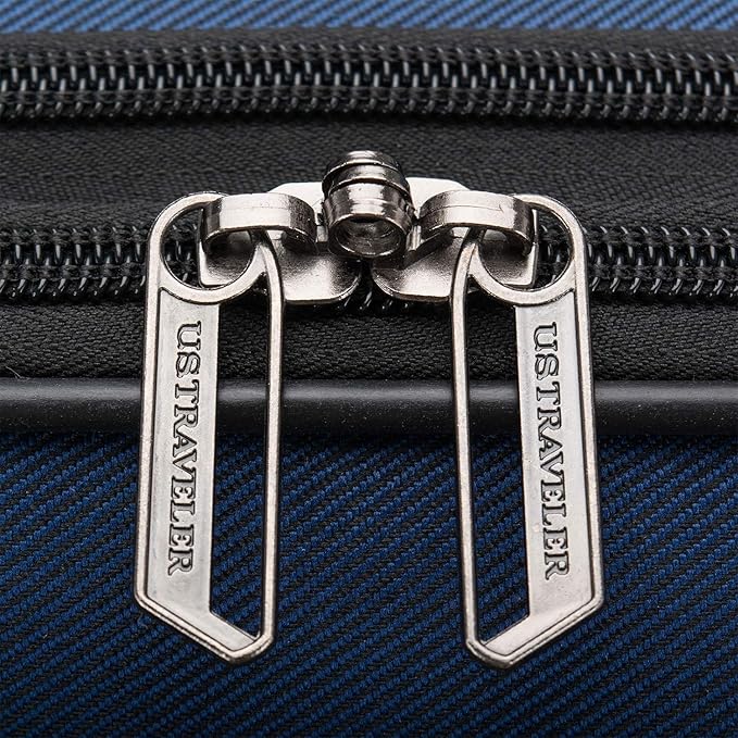 U.S. Traveler Aviron Bay Expandable Softside Luggage with Spinner Wheels, Navy, 3-Piece Set