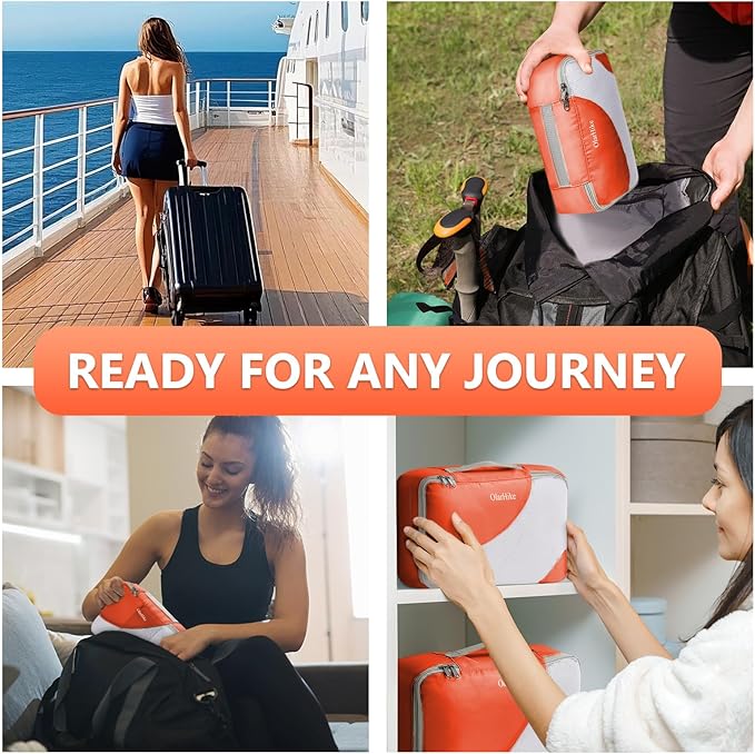 8 Set Packing Cubes for Travel, Gifts for Women Mom,Anti-Tearing Suitcase Organizer for Luggage with Shoe & Hanging Toiletry Bag,OlarHike Vacation Essentials & Accessories for Cruise Ship