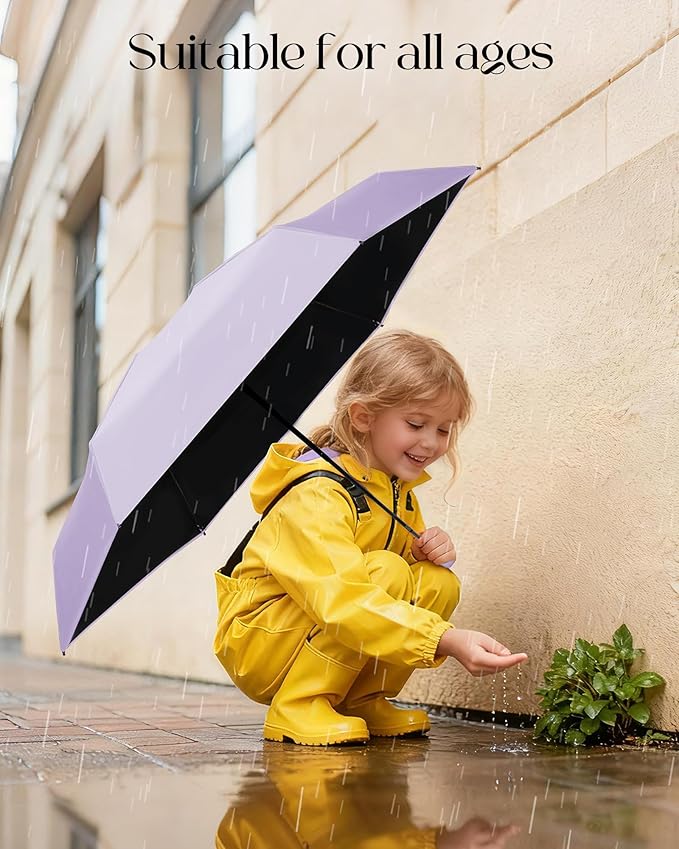 Seniny Mini Portable Travel Umbrella with Case - Compact Umbrellas for Rain & Sun UV Protection for Backpack Pocket, Lightweight Folding Small Umbrella, Tiny Purse Size UV Blocker for Kids Women Girls